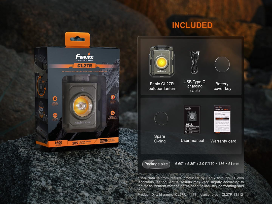 Fenix CL27R LED Campinglampe Aufladbar,1600 Lumen,USB-C Wiederaufladbare,180M,IP66 Wasserdicht Dimmb