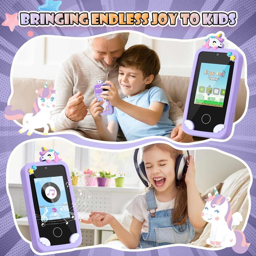 Kinder Smartphone Spielzeug, Weslery Handy mit Touchscreen, Doppelkamera MP3 Musik Player Kleinkind