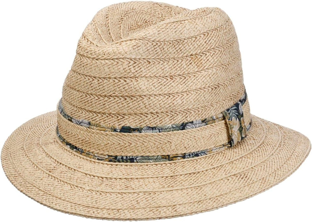 Lipodo Sandreo Traveller Strohhut - Eleganter Sonnenhut - Sommerlicher Garten- und Strandhut mit Sto