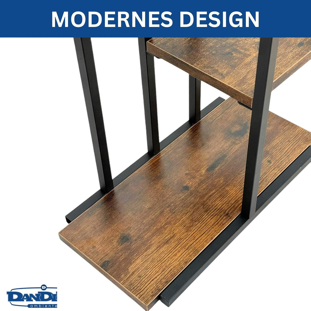 DanDiBo Blumenregal Indoor Metall Schwarz 6 Etagen Holz 96581 Blumentreppe Pflanzenständer Modern Bl