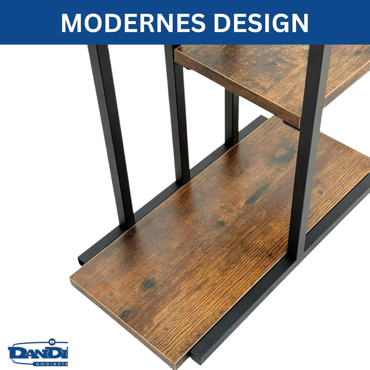 DanDiBo Blumenregal Indoor Metall Schwarz 6 Etagen Holz 96581 Blumentreppe Pflanzenständer Modern Bl