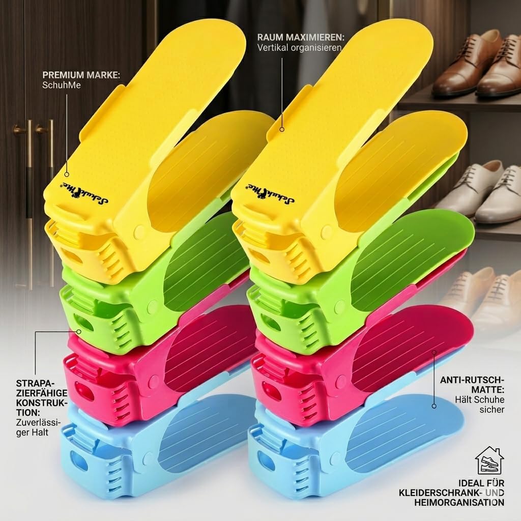 5 x Verstellbarer Profi Schuhstapler Schuhorganizer Schuhhalter – Magic Shoe Rack Organizer - Sparse