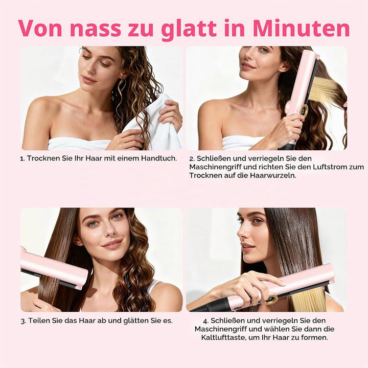 OKWRAP Air Straightener 110000RPM, Föhn Glätteisen, Haarglätter mit Luft 1200W, Glätteisen mit Föhn