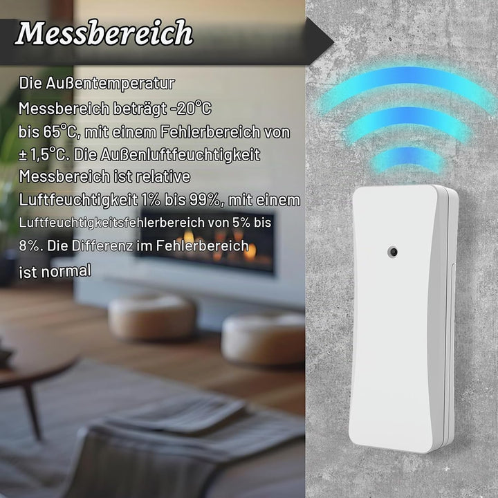 2 Stück Aussensensor für Wetterstation: Funk-Aussensensoren Verbinden mit der Basisstation, Drahtlos