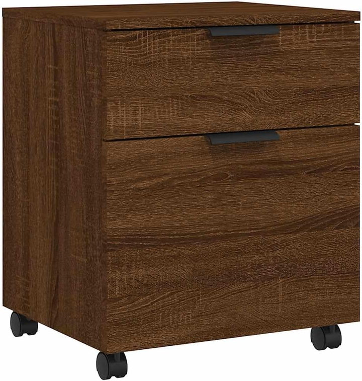 vidaXL Aktenschrank Mobil mit Rollen, Rollschrank Rollcontainer für Büro, Büroschrank mit viel Staur