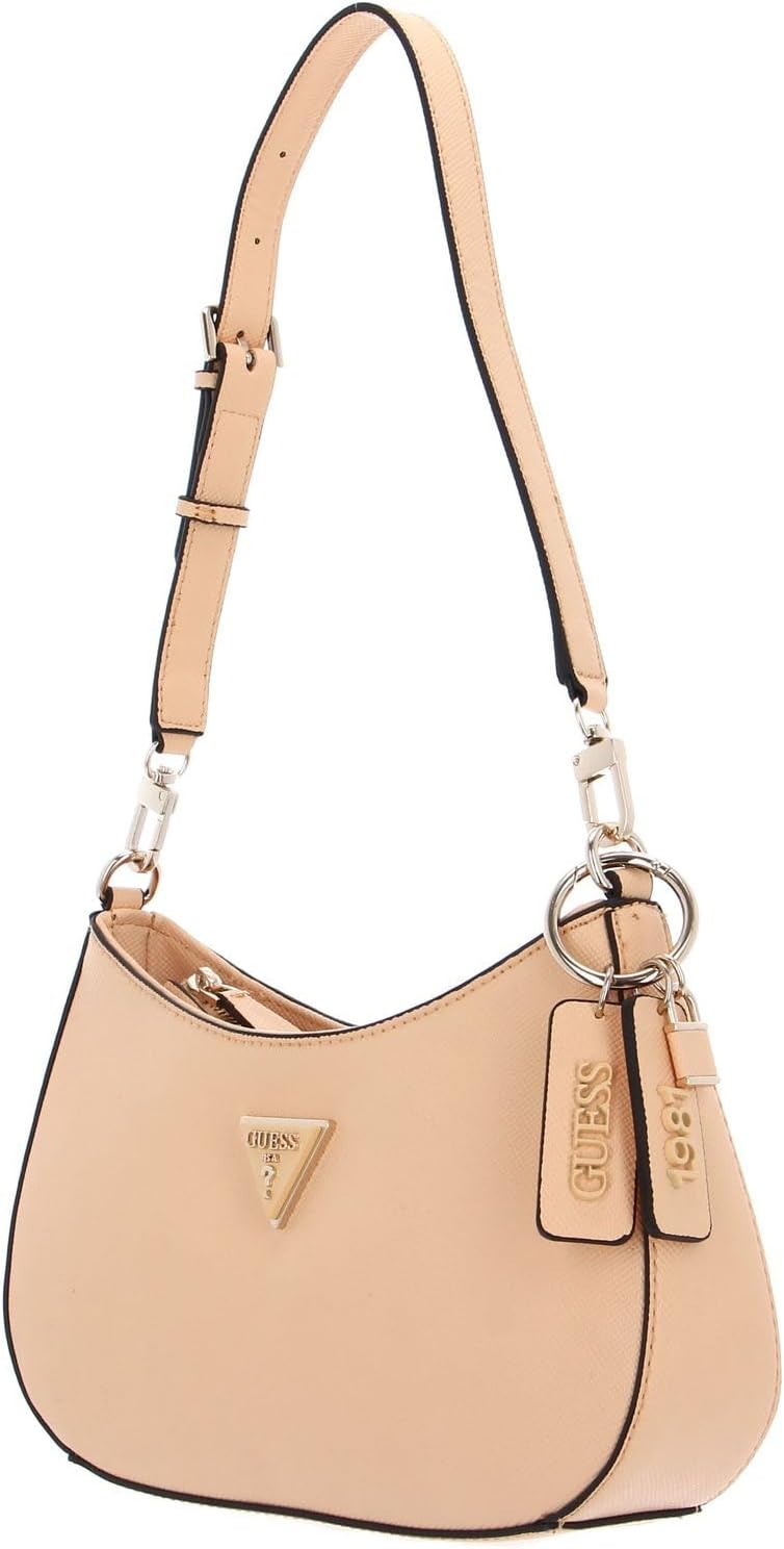 Guess Noelle Top Zip Shoulder Bag apricot cream