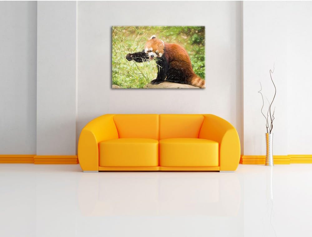 Pixxprint Niedlicher roter Panda als Leinwandbild/Grösse: 100x70 cm/Wandbild/Kunstdruck/fertig bespa