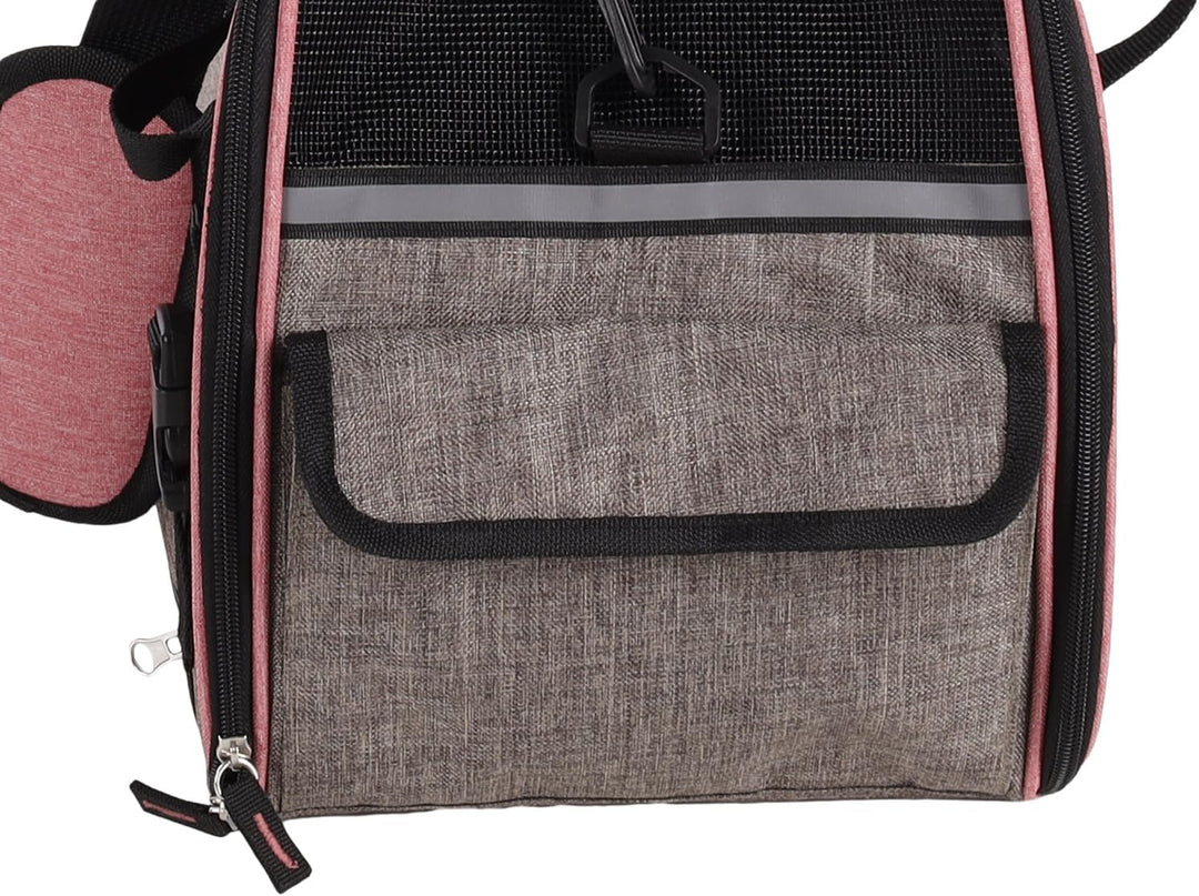 Hundetasche - Tragetasche Xandor Taupe – 48x25x33cm – Polyester – Reflektoren – Zubehöröffnung – Aut