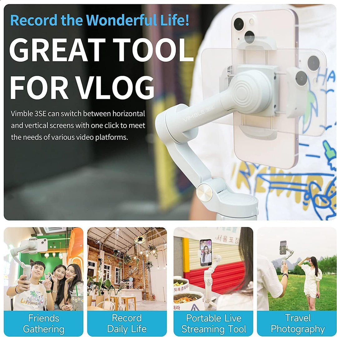 Feiyu Vimble 3SE [Offiziell] Smartphone Gimbal für iPhone und Android, 3-Achsen Handy Stabilisator,