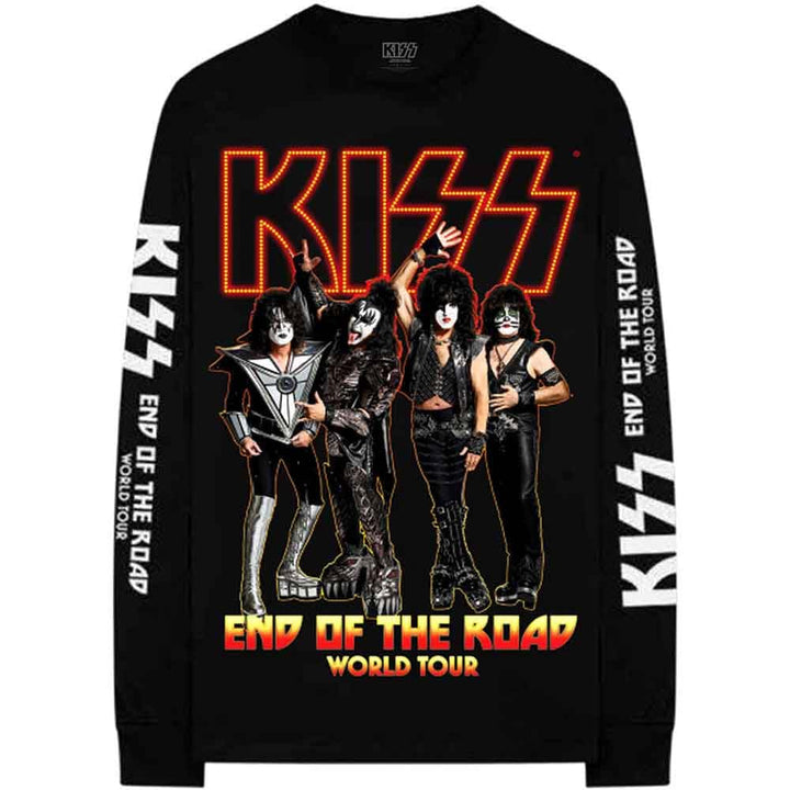 KISS T Shirt End of The Road Tour Band Logo offiziell Unisex Schwarz Long Sleeve M