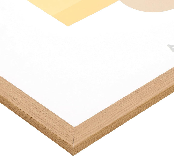 ACAZA A1 Bilderrahmen 59,4x84 cm Format Din A1 Warme Eiche, MDF Holz mit bruchsicherem Acrylglas, fü
