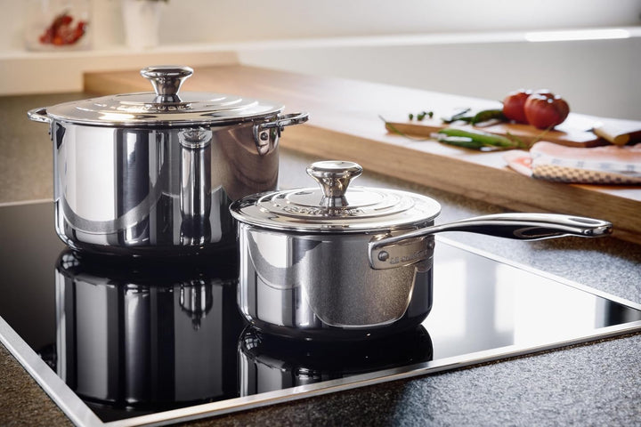 Le Creuset Signature Sossentopf mit Deckel und Hilfsgriff, Rostfreier 3-ply Edelstahl, Ø 16 cm, 1.9