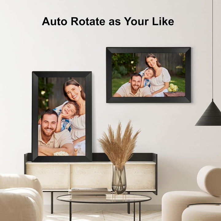 64 GB Digitaler Bilderrahmen mit 15,6-Zoll 1920 * 1080HD, automatischer Drehfunktion, WLAN Digitaler