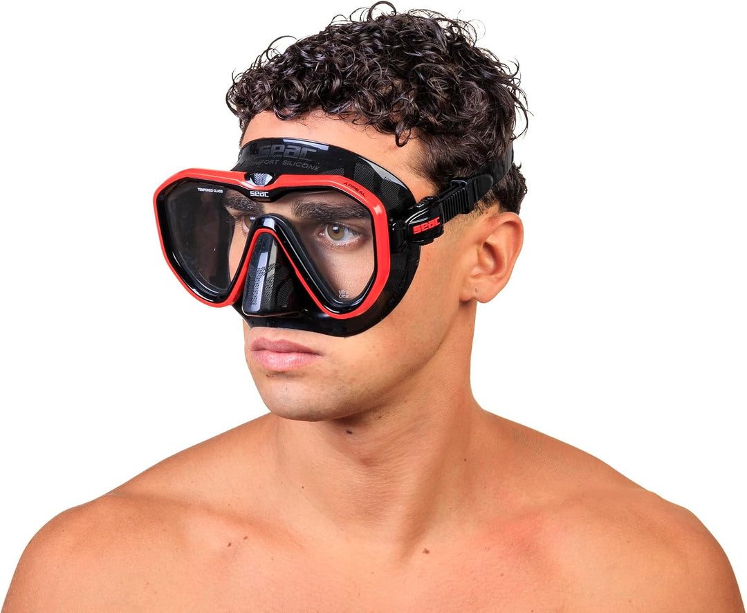 Seac Unisex-Adult Appeal Italien hergestellte Einglas-Tauchmaske mit Einer 3D-Schnalle direkt am Mas