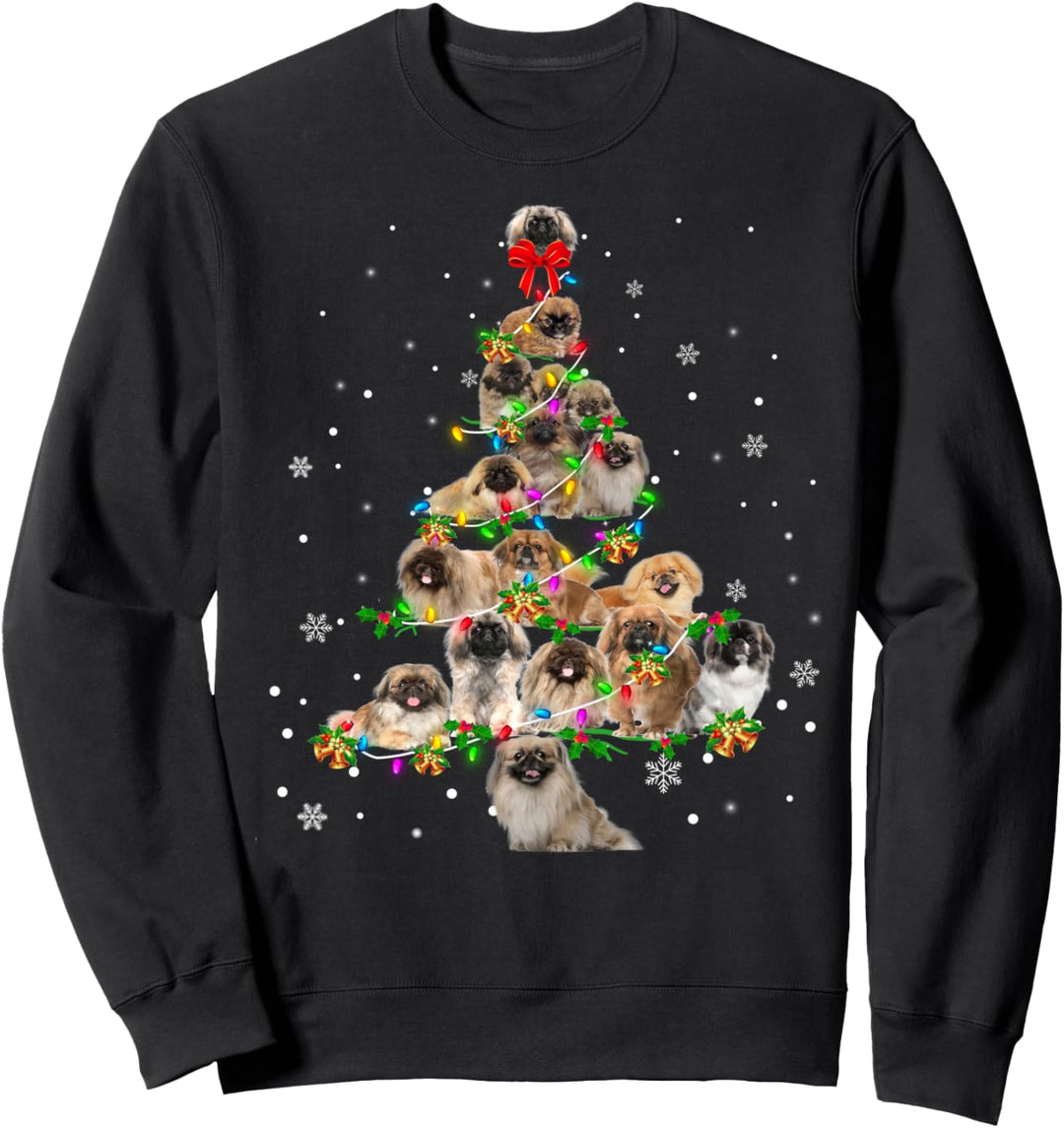 Pekingese Christmas Tree X-Mas Sweatshirt