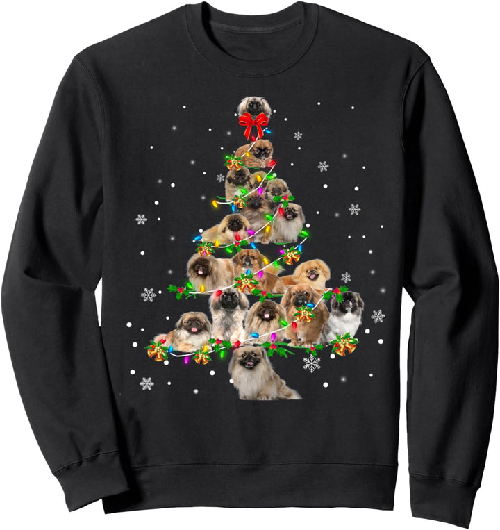 Pekingese Christmas Tree X-Mas Sweatshirt