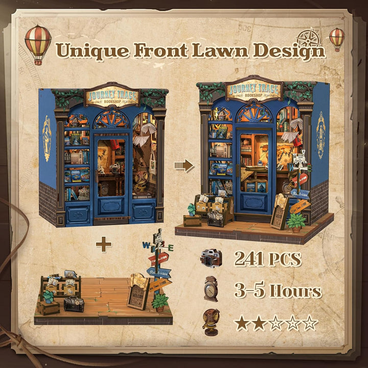 CUTEBEE Book Nook Kit – DIY Puppenhaus Häuser, Miniatur Haus Selber Bauen für Erwachsene, 3D-Holzpuz