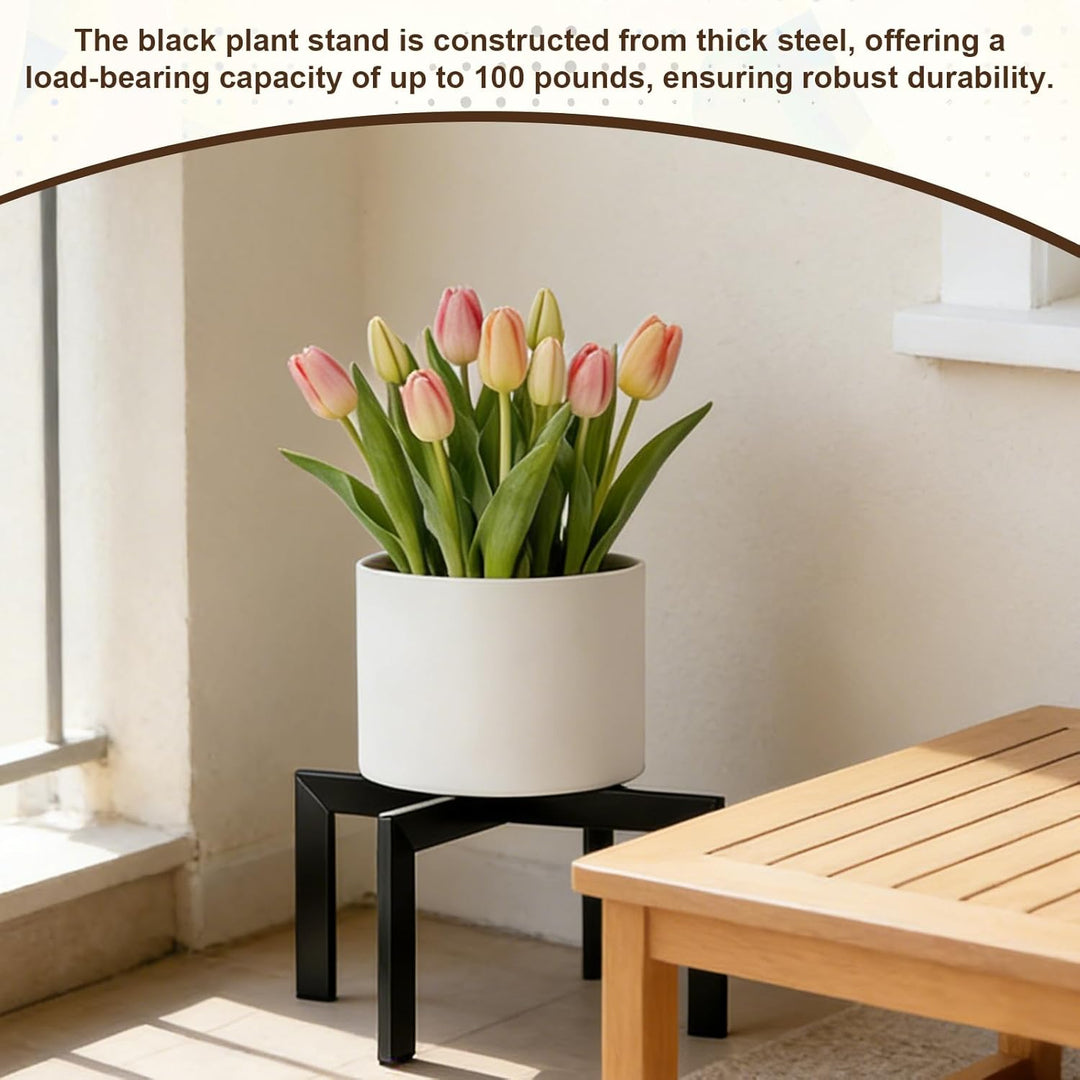 Pflanzenständer, Blumenständer Pflanzenhocker, Erhöhungsständer 19cm Höhe Metall Schwarz Stabil für