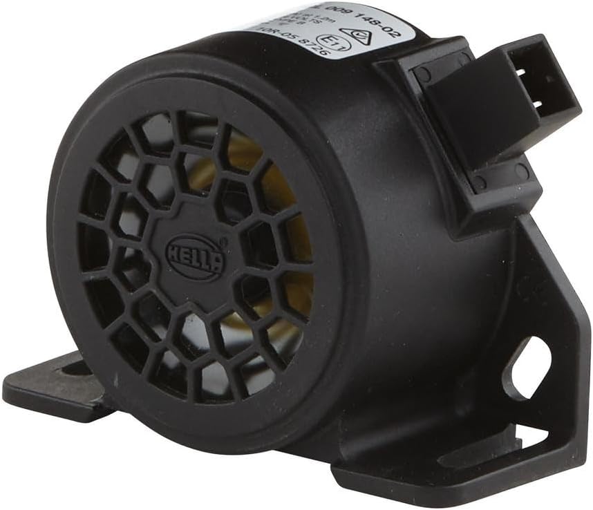 HELLA Rückfahrwarner BM20 - 107dB(A) - Starkton - Gehäusefarbe: schwarz - geschraubt - Stecker: AMP