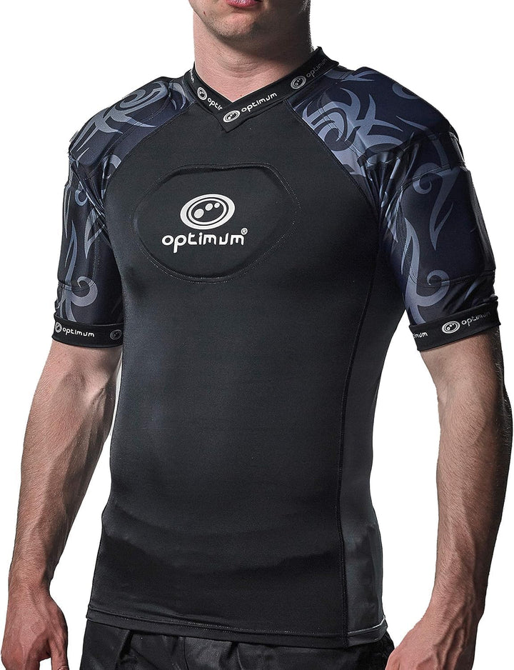 Optimum Razor Rugby Oberteil mit Schulterschutz Schwarz/Silver S Senior, Schwarz/Silver S Senior