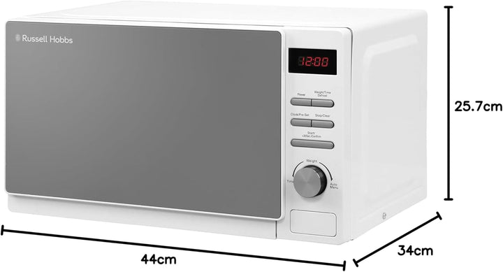 Russell Hobbs RHM2079A Digitale Solo-Mikrowelle, 20 L, 800 W, 5 Leistungsstufen, automatisches Aufta