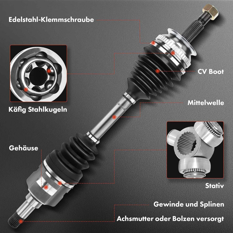 Frankberg Antriebswelle Vorne Links Kompatibel mit Grand Cherokee IV WK WK2 3.0L-6.4L 2010-Heute Rep