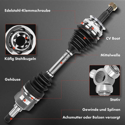 Frankberg Antriebswelle Schaltgetriebe Vorne Links Kompatibel mit Logan LS 1.5L 1.6L 2005-2012 Clio