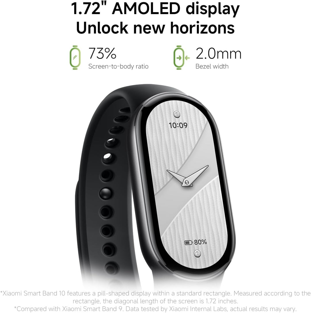 Xiaomi Smart Band 10 Fitness-Tracker,Smartwatch,1,72" AMOLED Display, 21 Tage Akku, 5ATM wasserdicht
