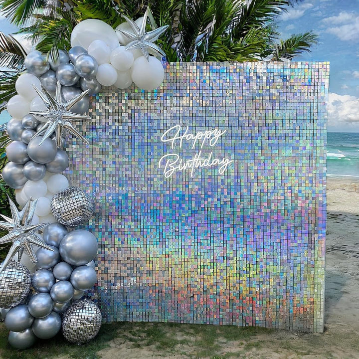 Kate Shimmer Wall Panels Pailletten Helles Silber Wand Pailletten Hintergrund Party Panels für Party