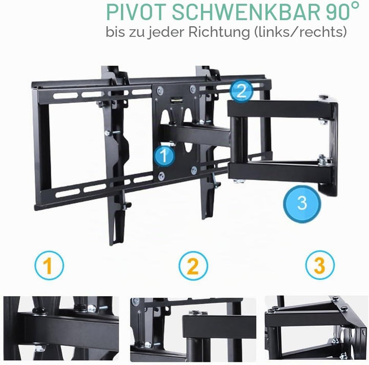 Unho® Wandhalterung TV Schwenkbar Neigbar TV Eckhalterung Eckhalter für LED LCD Plasma Fernseher von