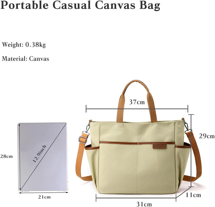 Canvas Umhängetasche Casual Henkeltaschen Multifunktionale Schultertasche Grosse Kapazität Damen Han