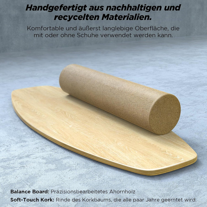 Balance Board für Erwachsene, Gleichgewichtstrainer & Stabilitätstrainer Holz Balance Board, Allroun