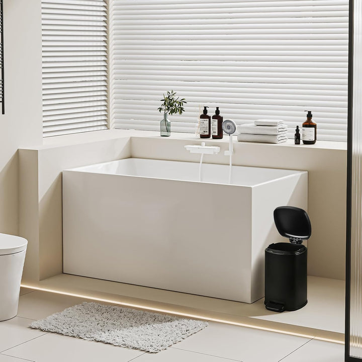 Treteimer Edelstahl, Schwarz Abfallbehälter für Bad, Küchen mit Soft-Close-Deckel, Inneneimer, Moder