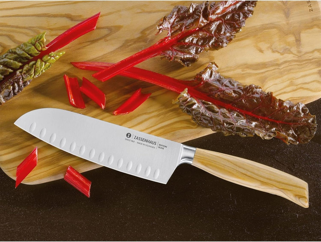 Zassenhaus Santokumesser 16 cm Edition Olive Kullenschliffmesser Küchenmesser