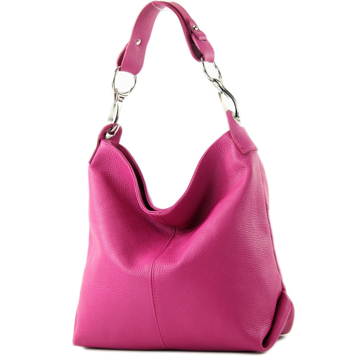 modamoda de - T168 - ital Schultertasche Umhängetasche aus Leder