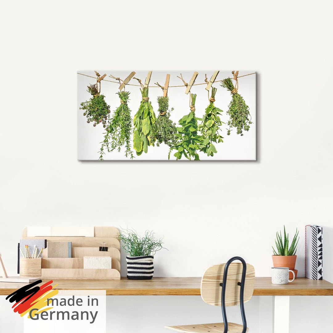 ARTland Glasbilder Wandbild Glas Bild einteilig 100x50 cm Querformat Kräuter Gewürze Rosmarin Minze