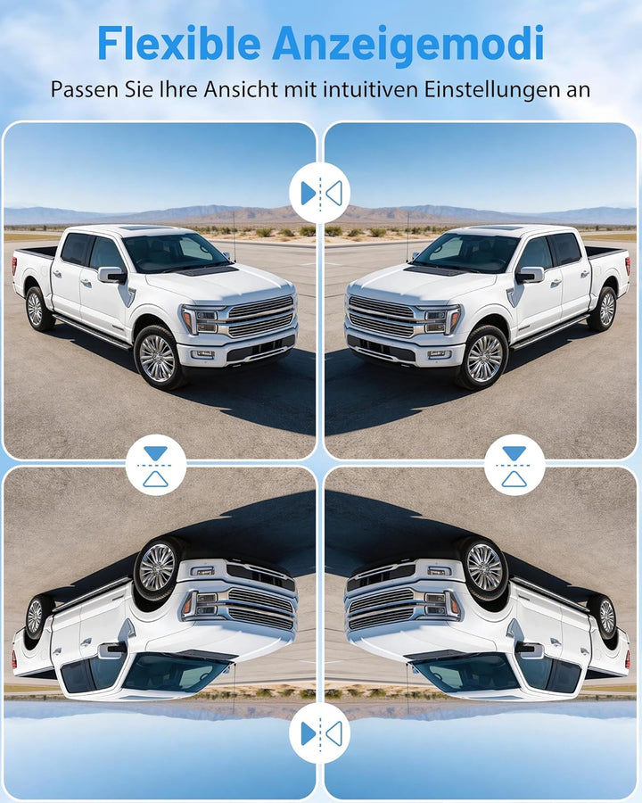 Rückfahrkamera Kabellos, 5" Digital Rückfahrkamera Set HD, Nachtsicht-Kit, Schnellinstallation, Stab