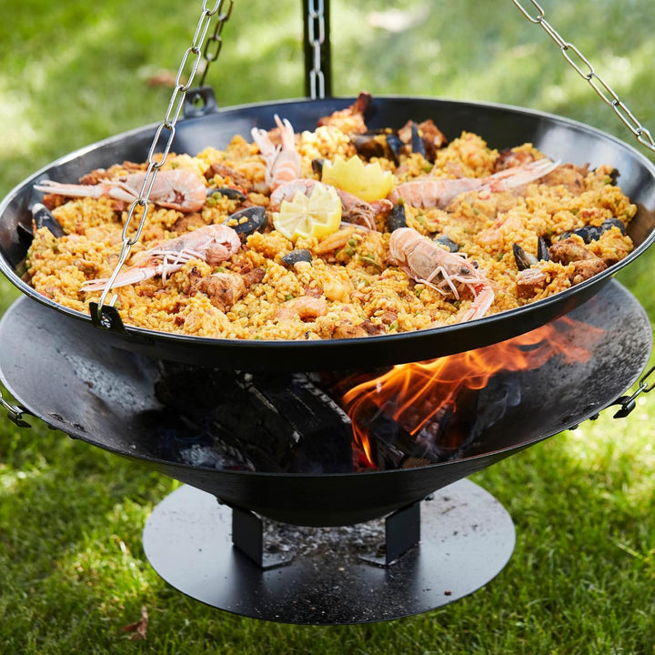 barbecook Junko Grillpfanne zum Befestigen am Schwenkgrill, schwarz, rund, 60 cm