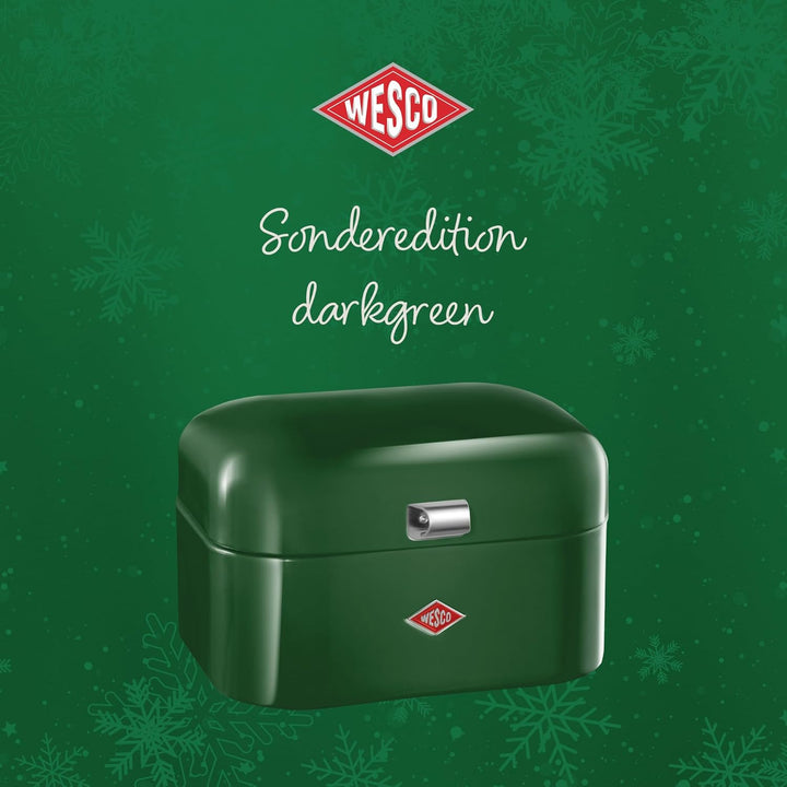 WESCO Single Grandy Brotkasten in der Farbe darkgreen, pulverbeschichtetes Stahlblech, Lüftungslöche
