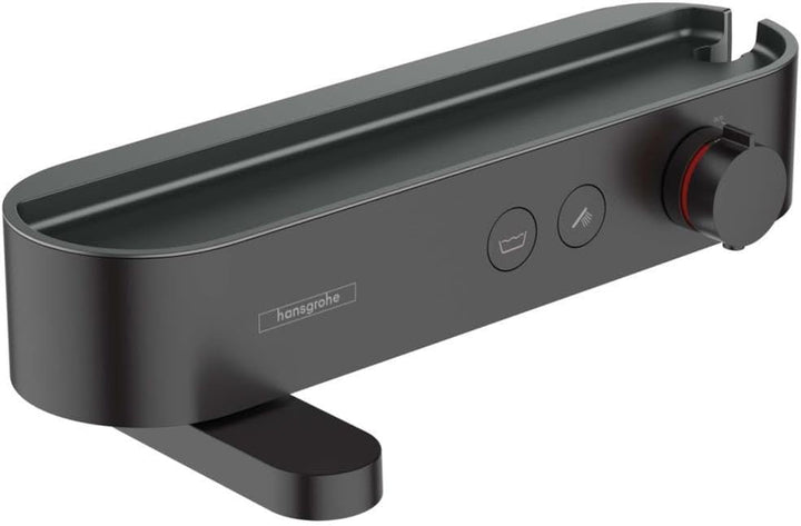hansgrohe Wannenthermostat ShowerTablet Select, Aufputz Badarmatur für 2 Funktionen, Mattschwarz Mat