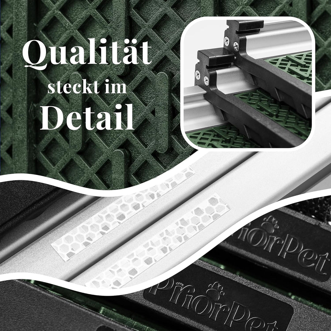 Hunderampe Auto Klappbar - Stabile und rutschfeste Hundeleiter Auto & SUV bis zu 90kg Belastbar - Te