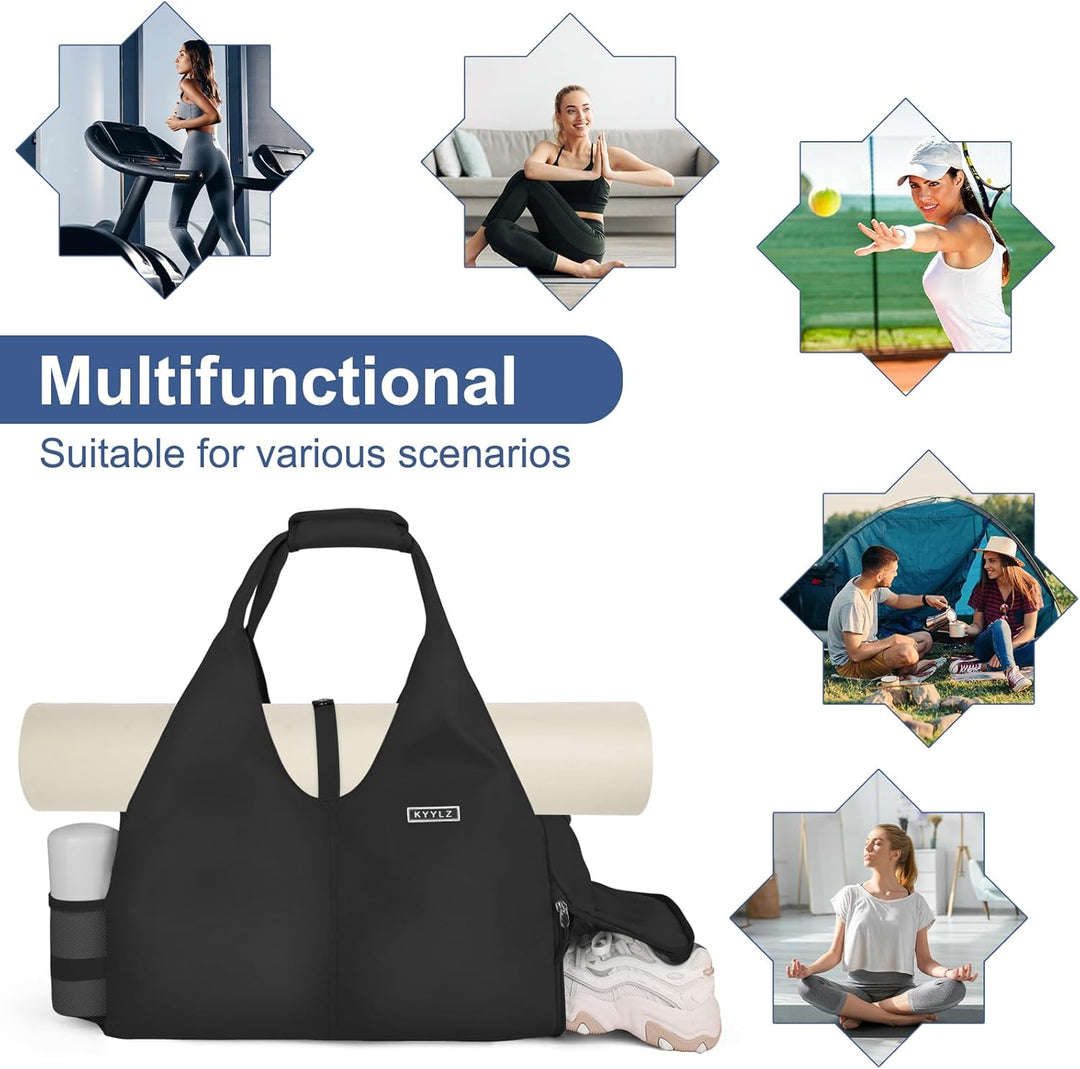 KYYLZ Sporttasche Damen Yogatasche Gross,Sporttasche Reisetasche mit Schuhfach,Wasserdicht Tragetasc