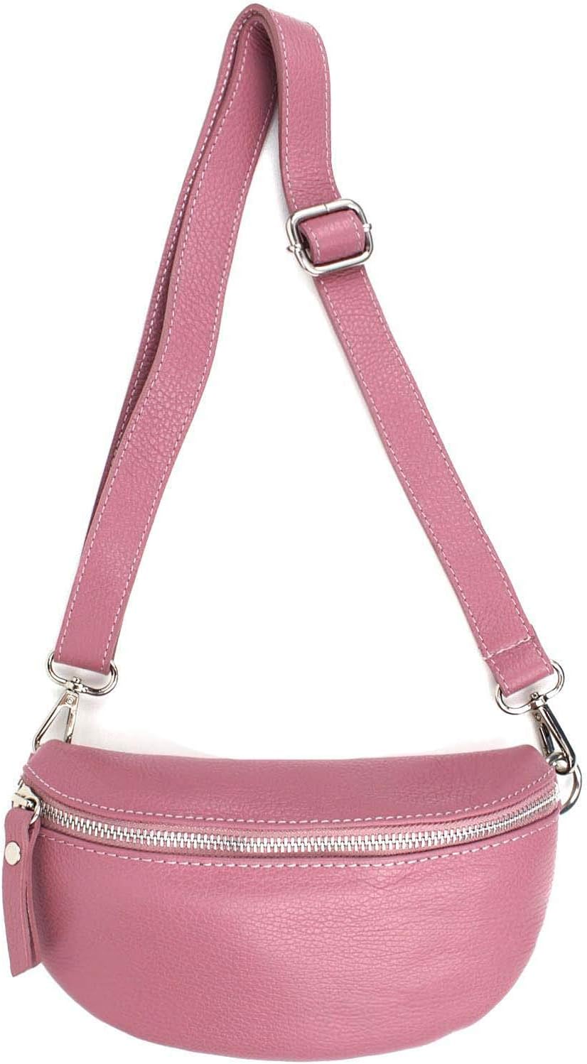 Made in Italy OBC Damen Leder Tasche Gürteltasche Crossbody Hüfttasche Bauchtasche Hüfttasche Umhäng
