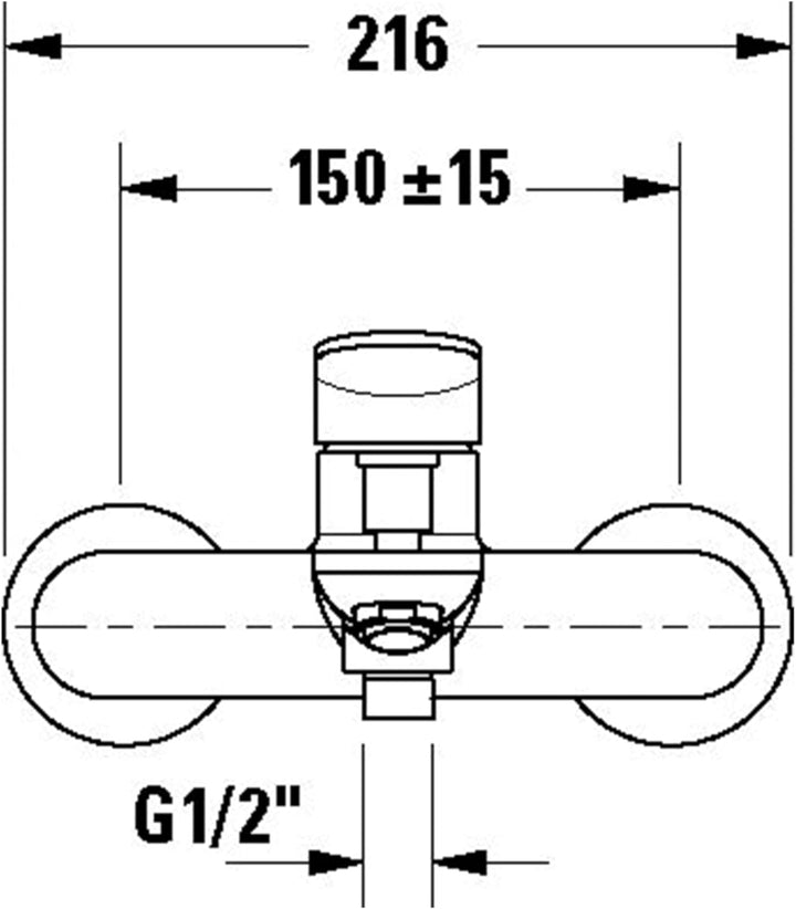 Duravit Wave Wannenarmatur Aufputz für 2 Verbraucher, Einhebel-Wannenmischer mit Keramikmischsystem
