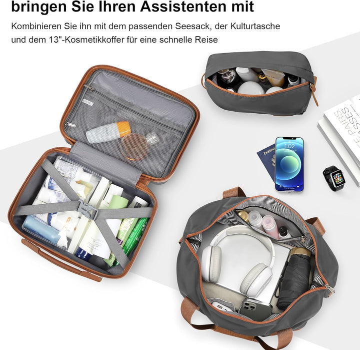 Joyway Kofferset 4 Teilig Hartschale mit 4 Rollen und TSA-Schloss Der Gepäcksets Enthält 1 Kosmetikk