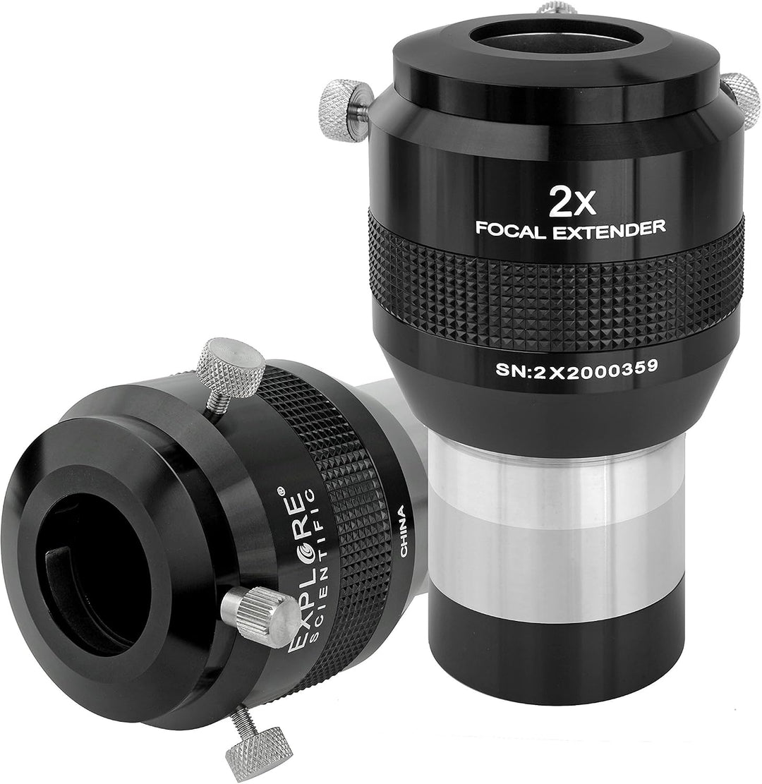 Explore Scientific Fokal Extender 2x 50,8mm/2 Zoll Barlowlinse zur Erhöhung der Brennweite für Teles