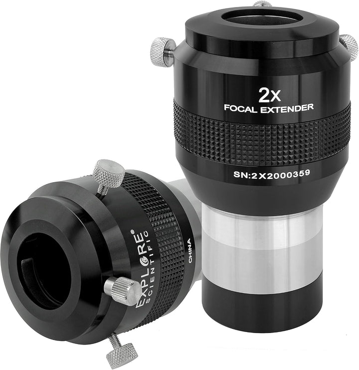 Explore Scientific Fokal Extender 2x 50,8mm/2 Zoll Barlowlinse zur Erhöhung der Brennweite für Teles