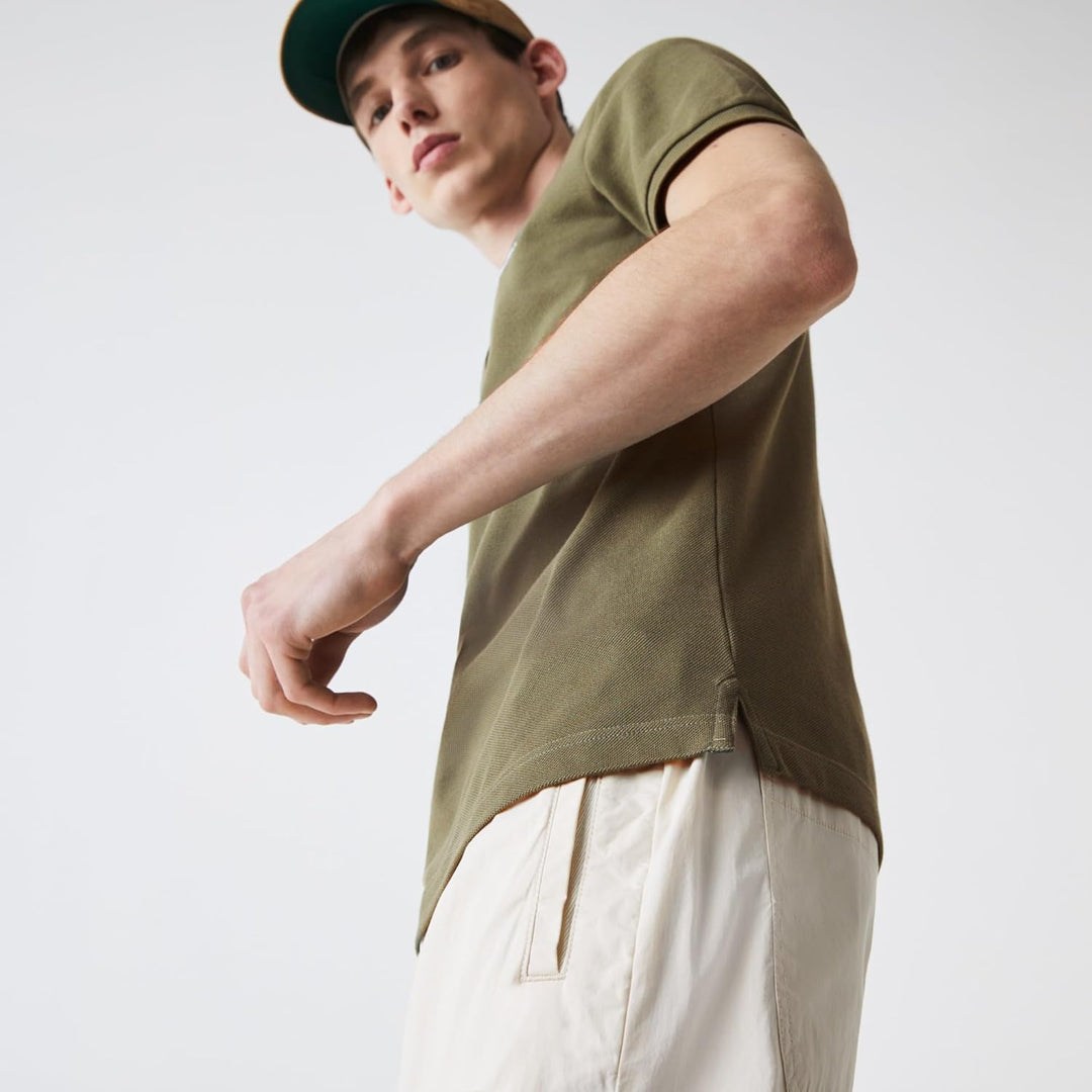 Lacoste Herren Polo-Shirt Kurzarm PH4012, Männer Polo-Hemd,2 Knopf,Slim Fit S Khaki, S Khaki