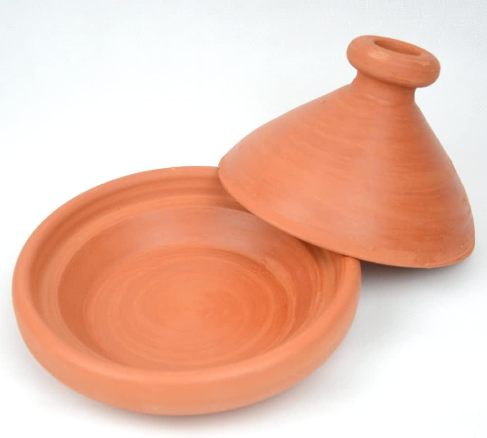 Marokkanische Tajine Topf zum Kochen, original aus marokko, Ø 22 cm, für 1 Person, handgetöpfert aus