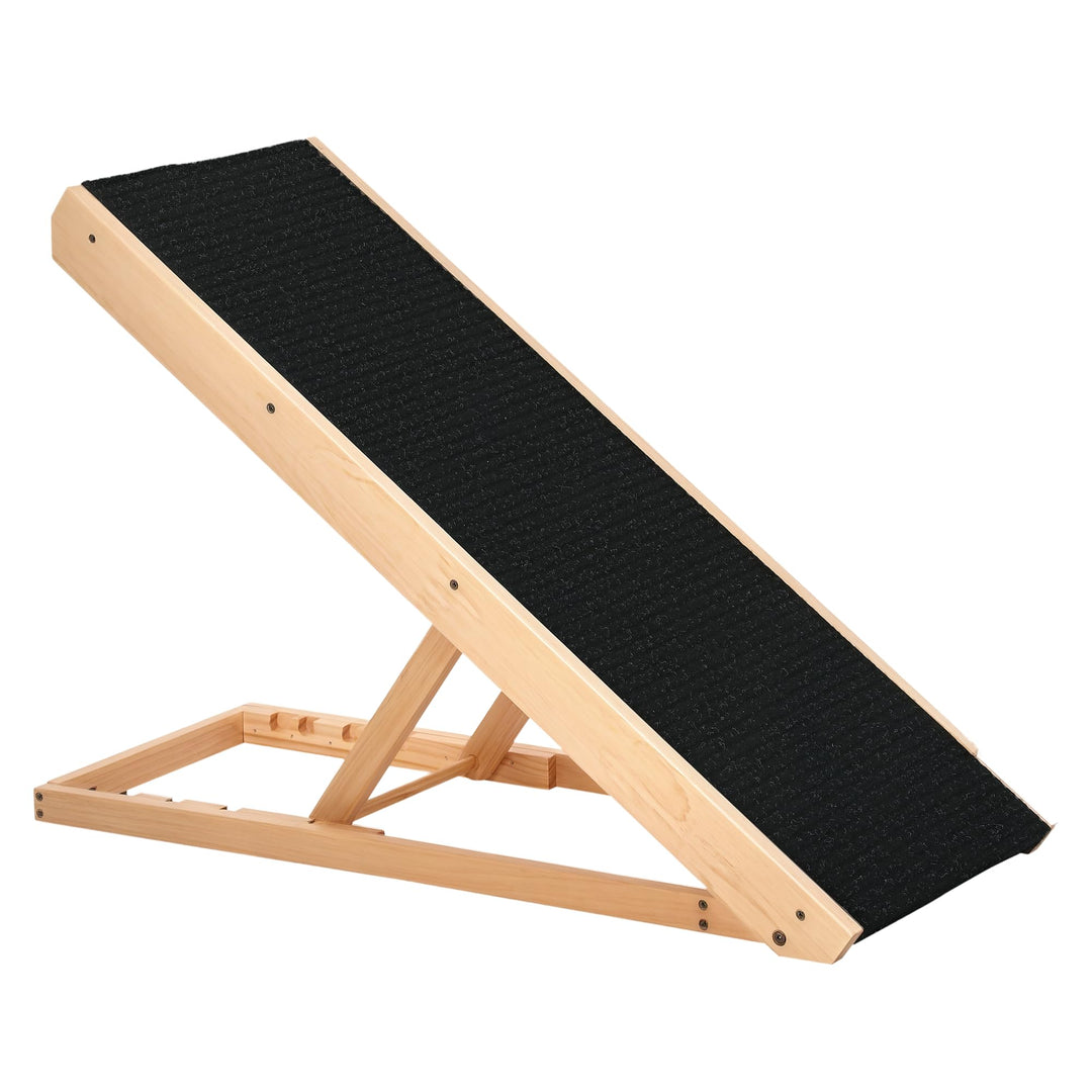 PawHut Hunderampe für Bett und Couch Faltbar Haustierrampe mit 4 Einstellbare Höhe von 26 bis 61 cm,